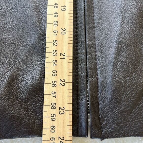 Kim Rogers Genuine Leather Full Zip Womens Jacket Brown Size Small - Picture 7 of 10
